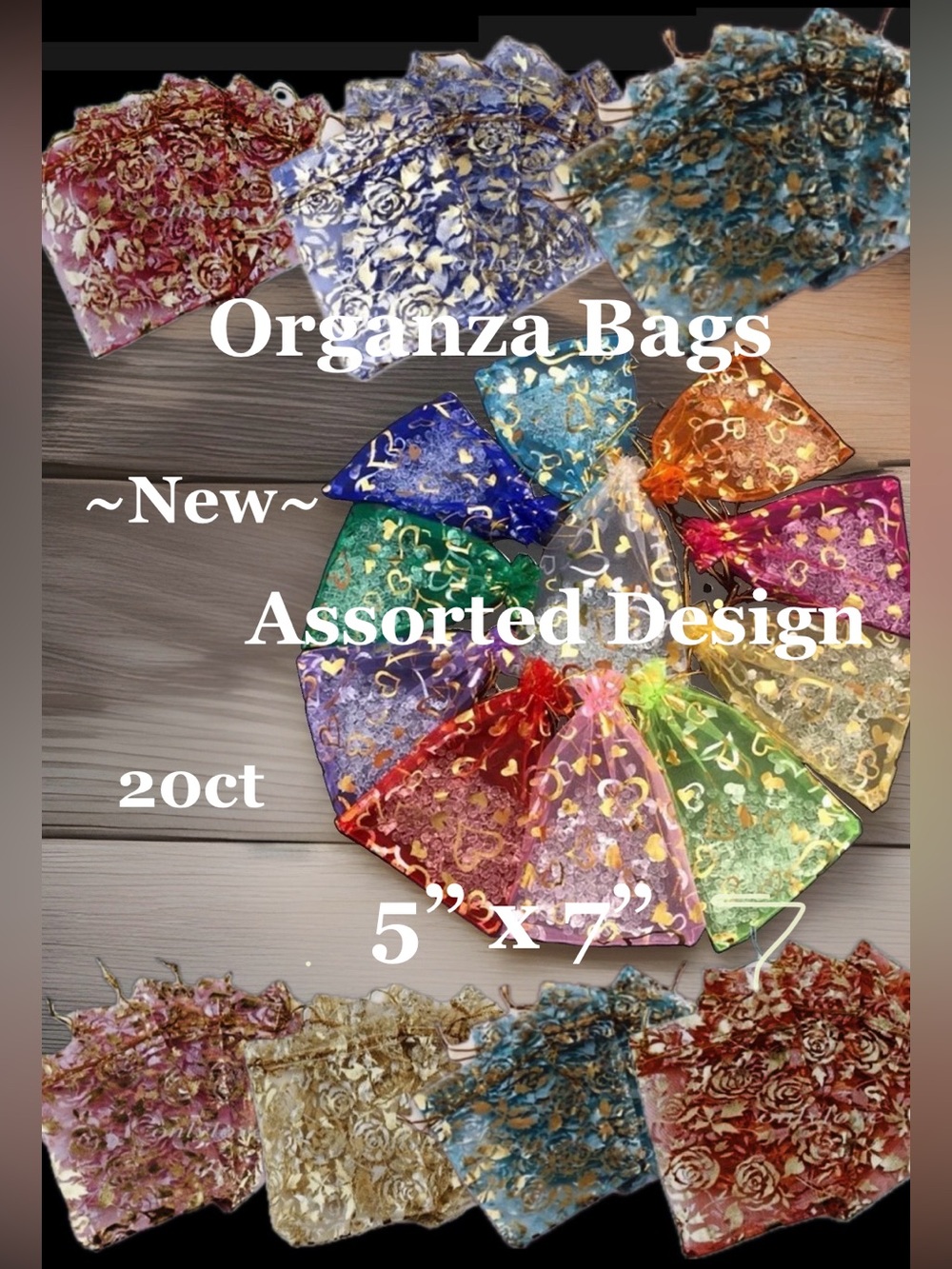 Organza Bags~ Assorted 5 x 7”~ 20ct 🌳🆕🌳